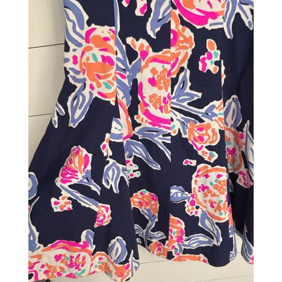Lily Pulitzer Floral Fit and Flare Dress Sleeveless V-Neck Party Cocktail Dress - Picture 4 of 11